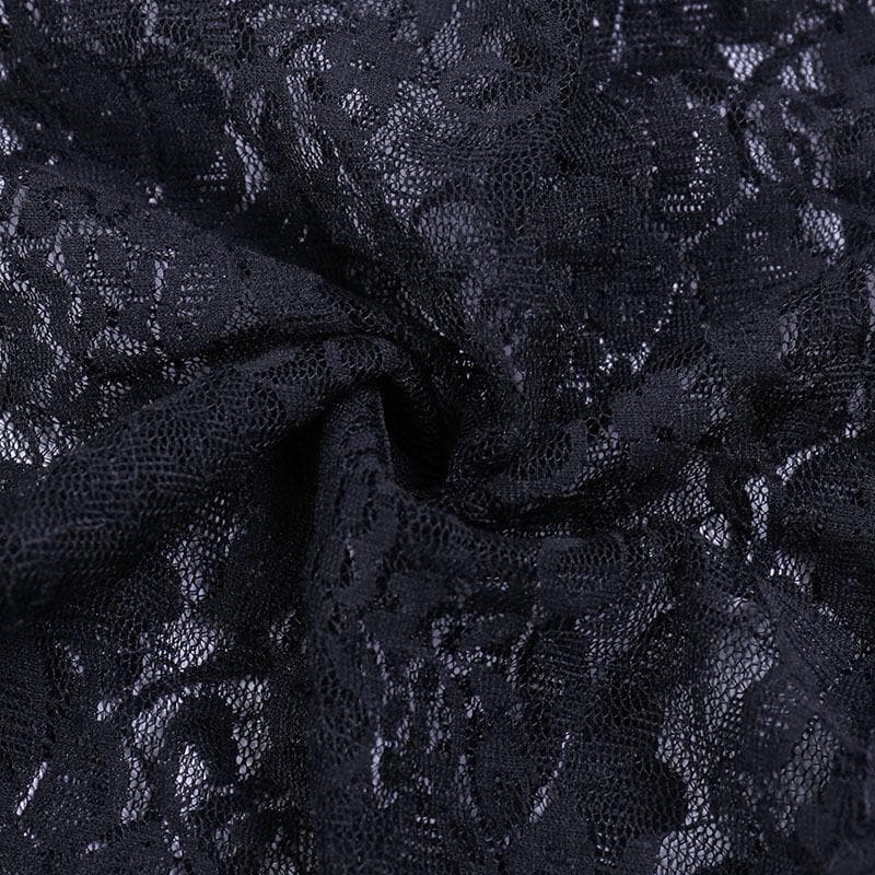 Solid flared sleeve lace hem button hollow out shrug cut out top