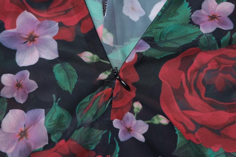 Cowl neck flower print zip-up contrast backless cami maxi dress  | Festival Outfits Women