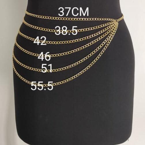 Layered metal waist chain