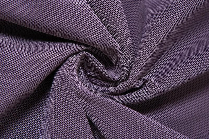 Long sleeve sheer mesh flower applique mini dress  | Festival Outfits Women