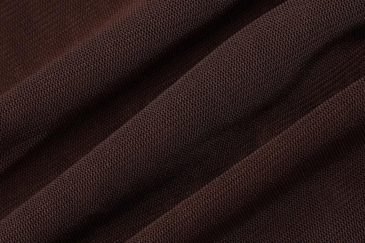 Cowl neck ruched o ring sheer mesh bowknot ribbon backless cami mini dress  | Festival Outfits Women