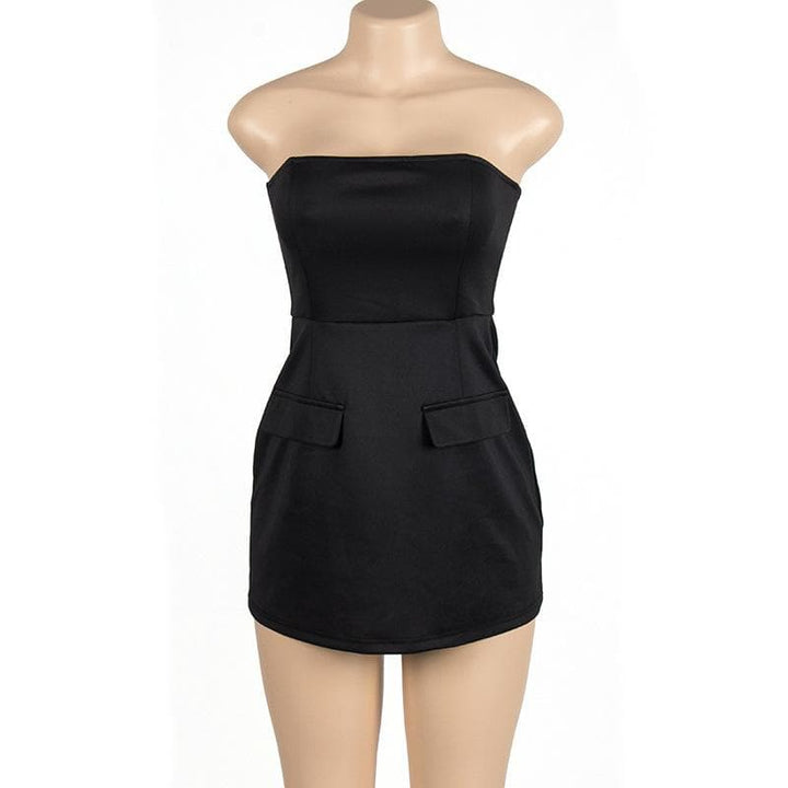 Backless solid stitch sleeveless tube mini dress  | Festival Outfits Women