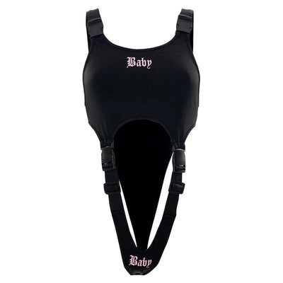 Baby buckle hollow out bodysuit - Halibuy