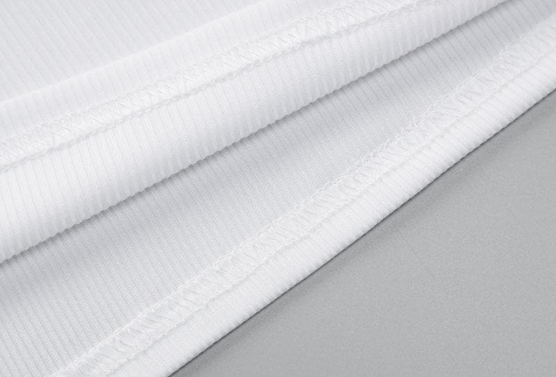 “SPOILED” embroidery contrast crewneck cap sleeve crop top