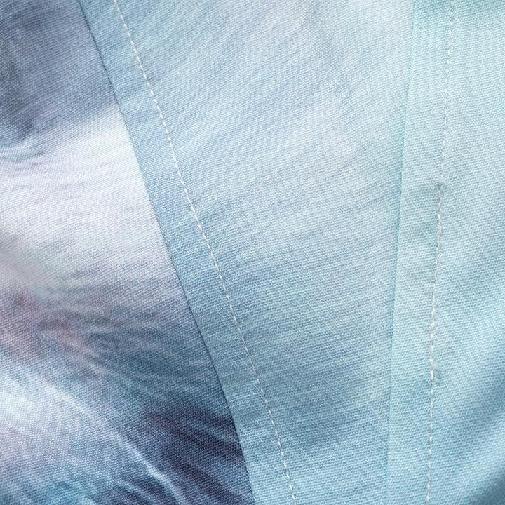 Cat print self tie open back feather halter crop top