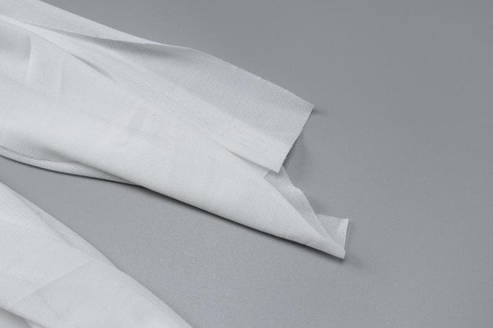 Backless ruched mesh self tie solid tube mini dress