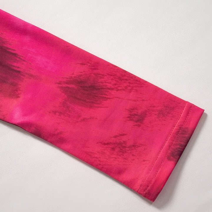 Tie dye gloves long sleeve contrast high neck midi dress - Final Sale  | Festival Outfits Women