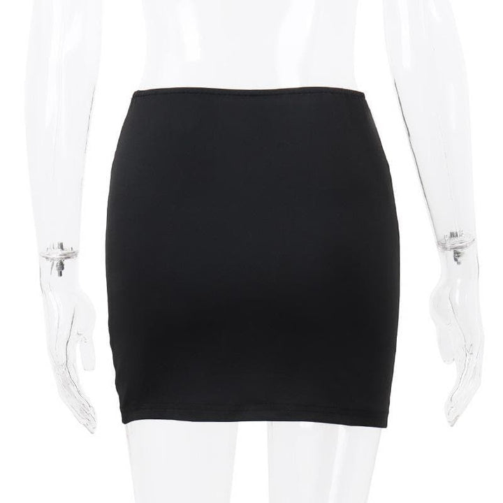 Bowknot lace hem ribbon A line contrast mini skirt  | Festival Outfits Women