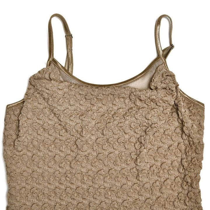 Textured mesh solid ruched irregular cami midi dress - Final Sale  | Festival Outfits Women