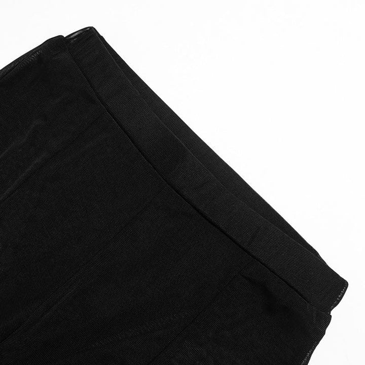 Mesh see through hollow out long sleeve solid pant set-final-sale