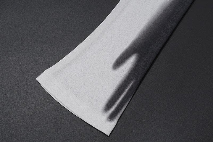 Long sleeve one shoulder ruched palm print gradient slit maxi dress- Final Sale  | Festival Outfits Women