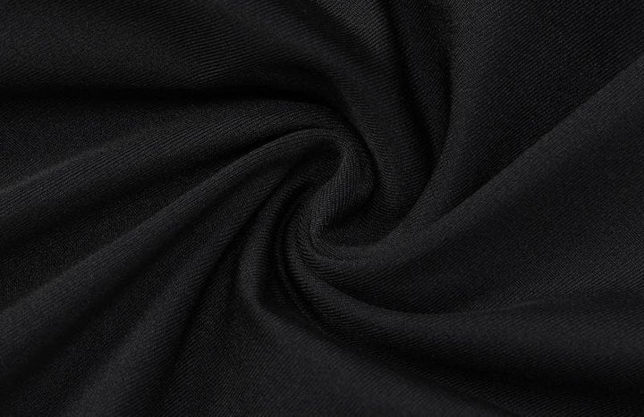 Long sleeve hollow out gloves solid zip-up jumpsuit