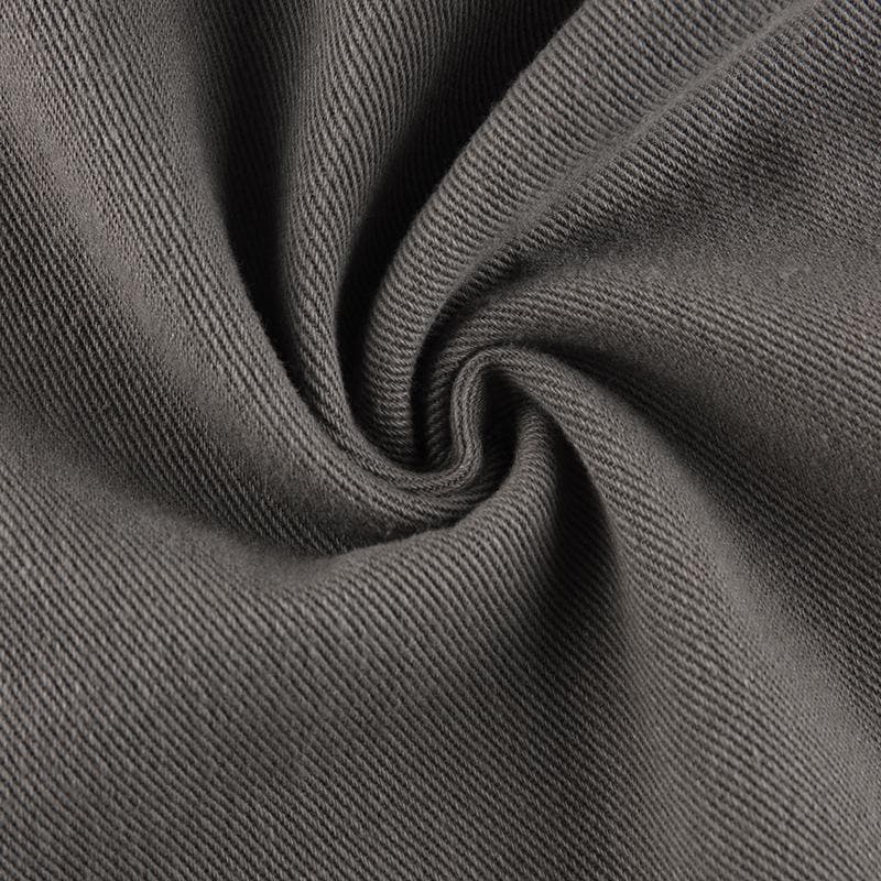 Tie waist pocket button solid straight leg cargo jeans Parachute pants