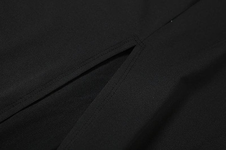 Halter backless slit solid sleeveless hollow out cut out maxi dress