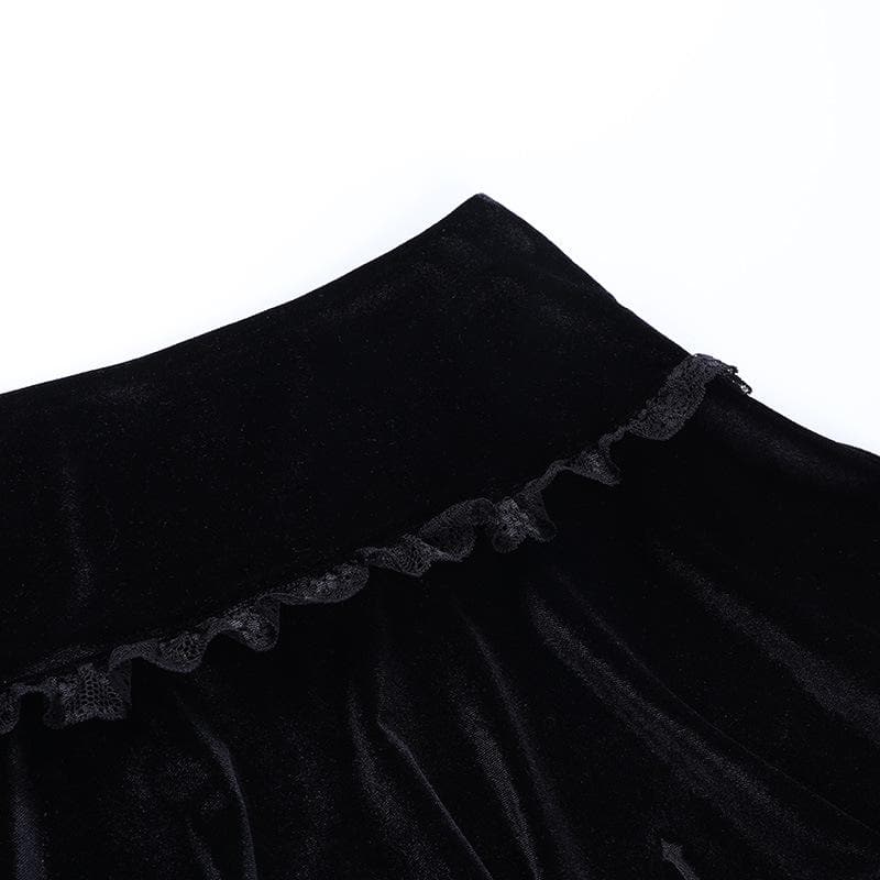 Solid A line lace hem spider web pattern mini skirt – Halibuy