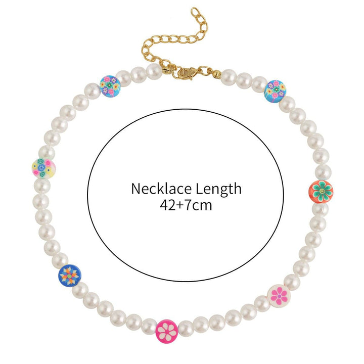 Abin wuya na lu'u-lu'u na karya na fure mai lu'u-lu'u