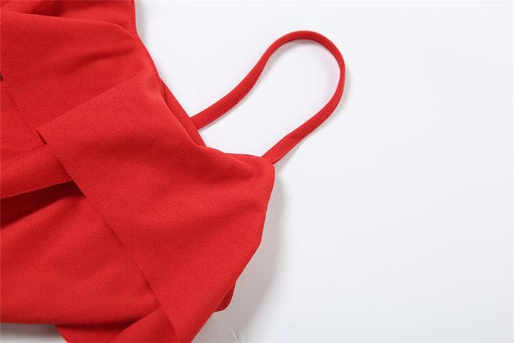 V neck irregular solid ruffle ruched cami top  | Festival Outfits Women