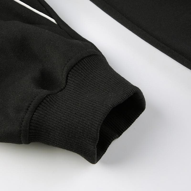 Patchwork long sleeve contrast round neck top