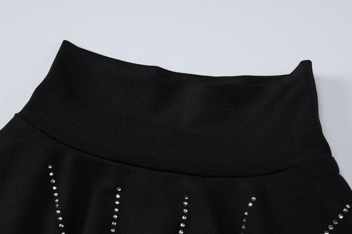 Long sleeve high neck beaded solid midi dress  | Festival Outfits Women