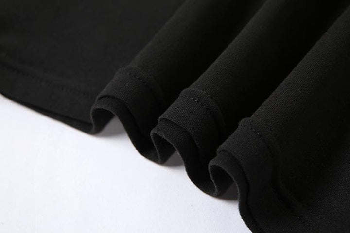 Long sleeve off shoulder metal chain crewneck solid crop top