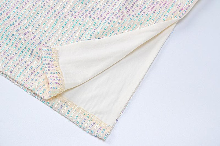 Glitter cowl neck halter slit backless mini dress