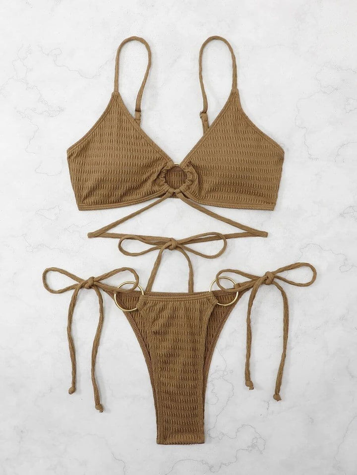 Kayan ninkaya na bikini masu kauri da aka yi da zobe mai kauri da aka yi da padded