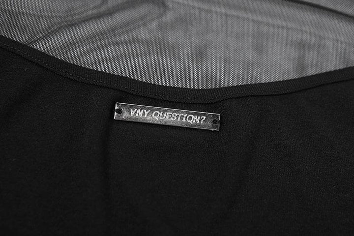 Hollow out mesh patchwork long sleeve contrast bodysuit  | Festival Outfits Women