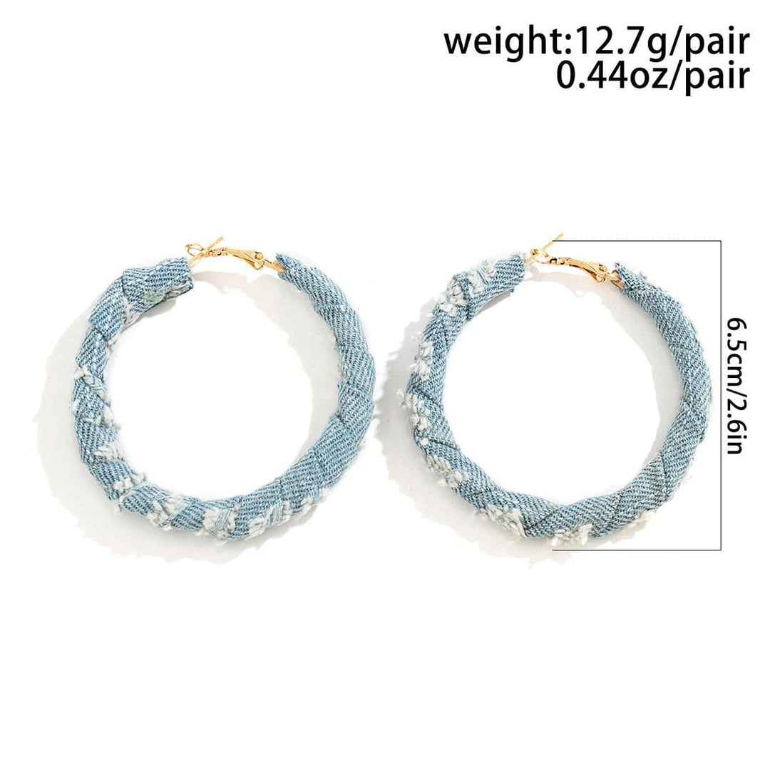 Denim o ring earrings
