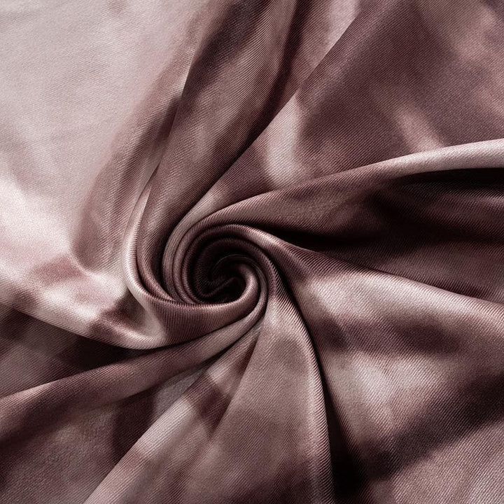 Ruched print contrast sleeveless round neck backless midi dress - Final Sale