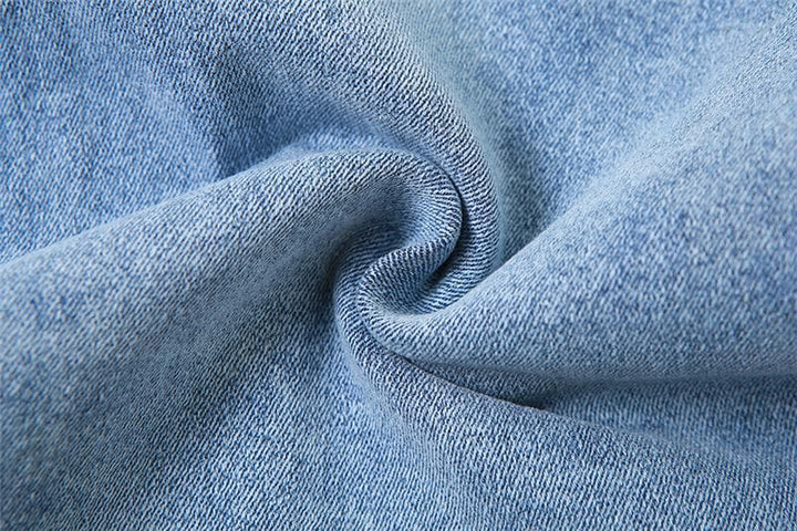 Button zip-up backless denim tube mini dress