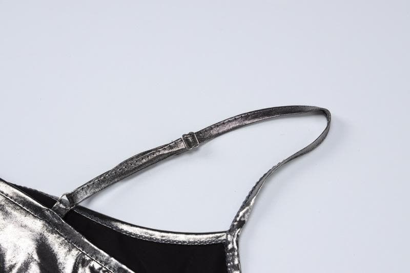 Metallic square neck backless cami maxi dress-final-sale