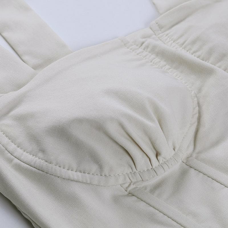 Self tie ribbed crop top - Halibuy