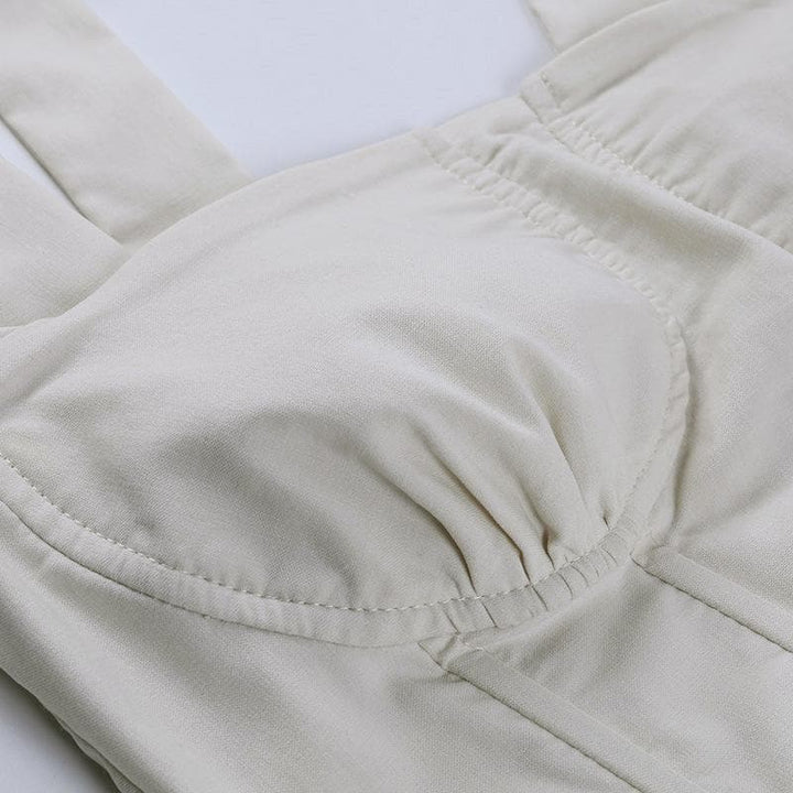 Self tie ribbed crop top - Halibuy