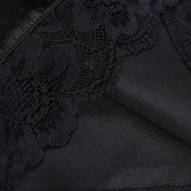 Lace hem solid v neck lace up corset sleeveless mini dress - Final Sale