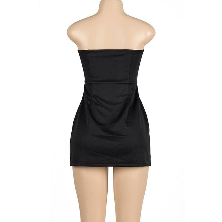 Backless solid stitch sleeveless tube mini dress  | Festival Outfits Women