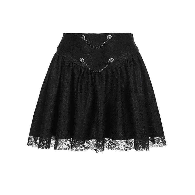 Button lace hem solid zip-up ruched mini skirt  | Festival Outfits Women