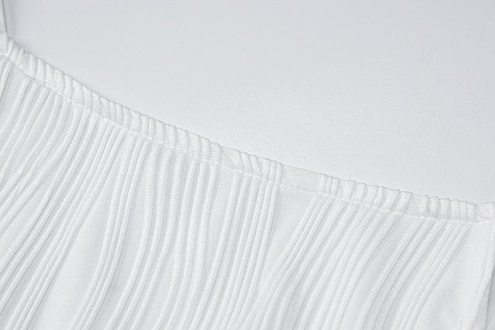 Textured slit backless solid cami midi dress