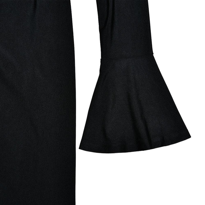 Ruched solid hollow out irregular long sleeve cut out maxi dress - Final Sale