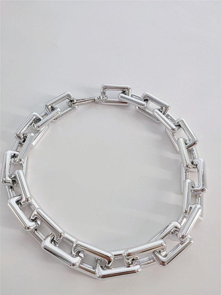 Metal chain solid chocker necklace