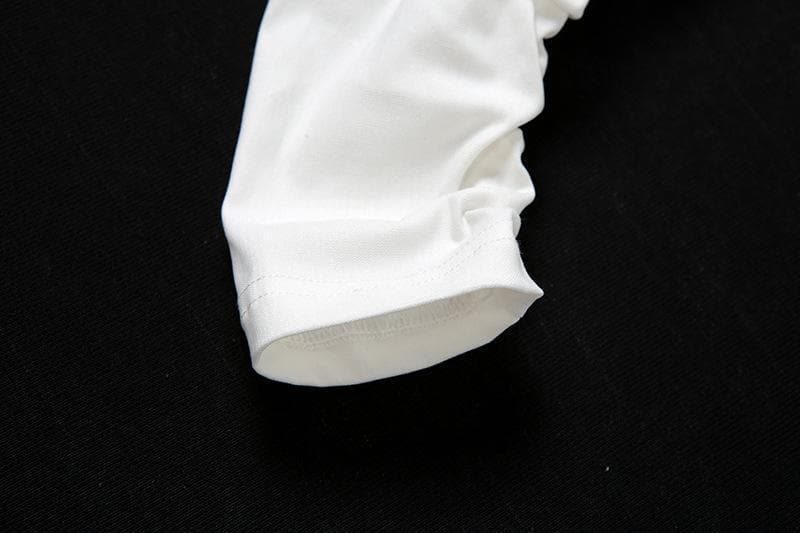 Puff sleeve heart neck corset solid top - Halibuy