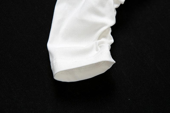 Puff sleeve heart neck corset solid top - Halibuy