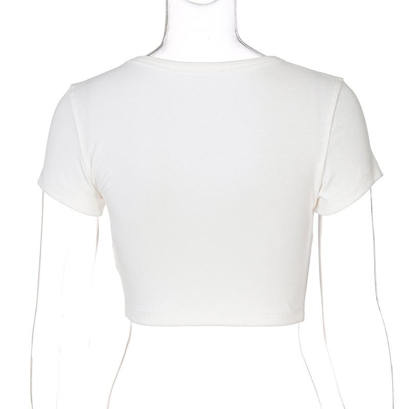 “COWBOYS” print short sleeve crewneck crop top