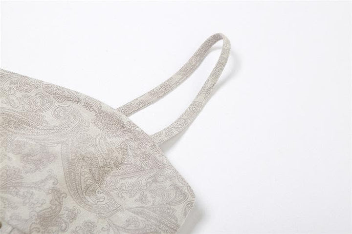 Abstract zip-up rivet backless contrast cami mini dress