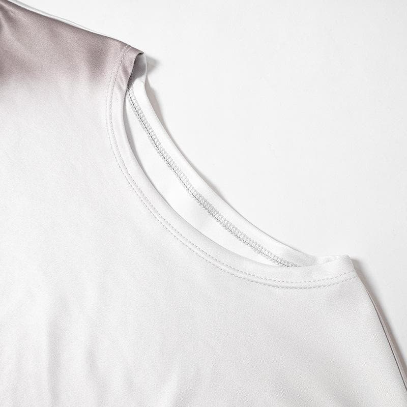 Long sleeve body print crewneck contrast mini dress