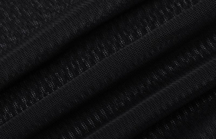 Long sleeve high neck mesh patchwork irregular bodysuit  | Festival Outfits Women