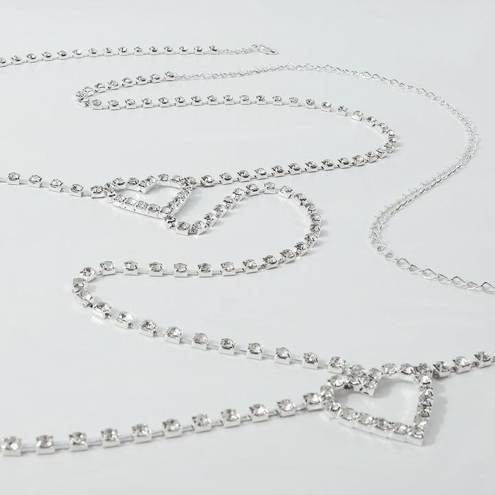 Heart rhinestone thigh chain