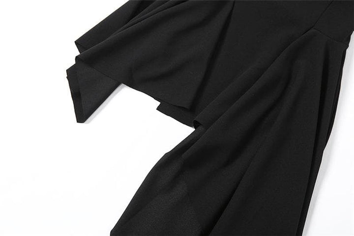 Irregular pleated off shoulder solid backless tube dress