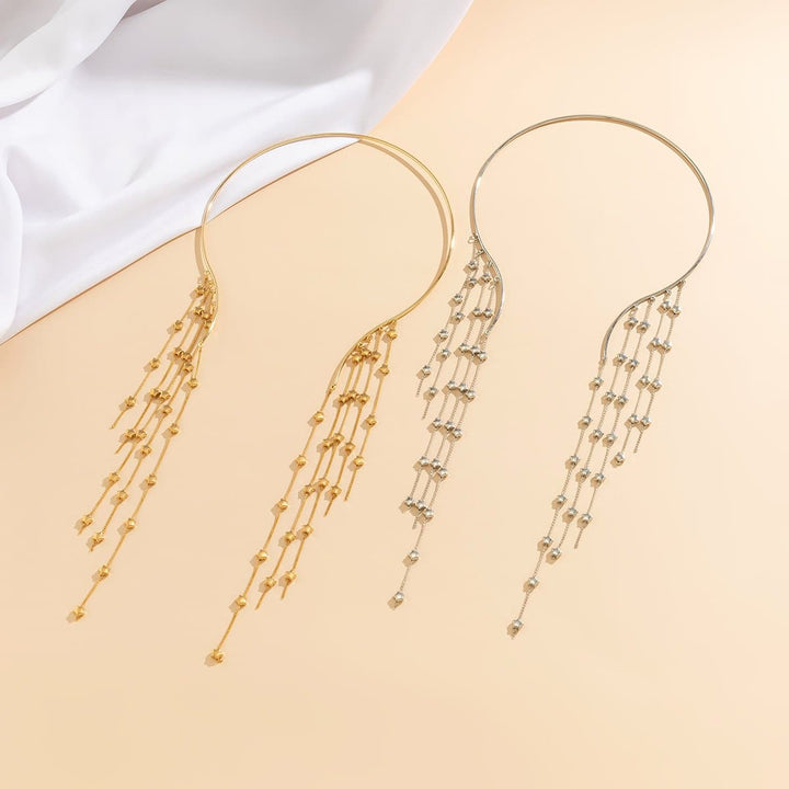 Star pendant tassels open necklace
