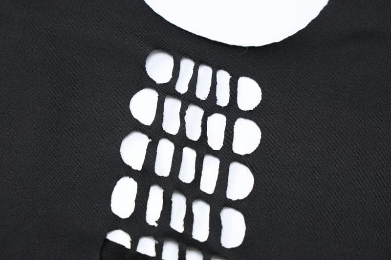 Hollow out solid irregular cross front backless cut out mini dress-final-sale