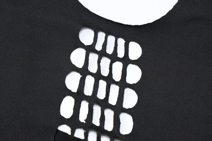 Hollow out solid irregular cross front backless cut out mini dress-final-sale